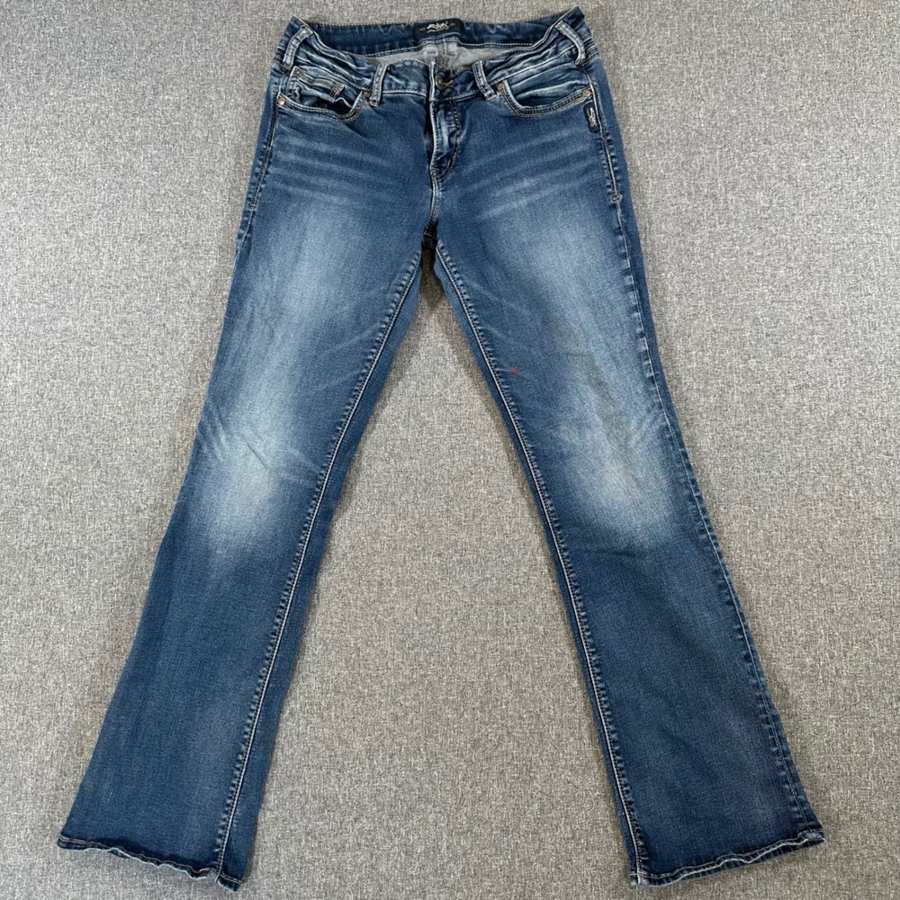 Silver Jeans Suki Slim Bootcut W32 L33 Medium Wash Denim Mid Rise Womens Blue